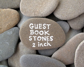 20 Wedding Stones Guest Book Stones Memorial Stones Flat Craft Stones LARGE 1.7 - 2 inch