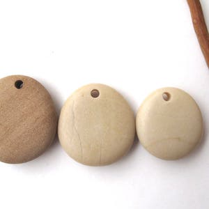 Rock Pendants Top Drilled Beach Stones Mediterranean River Stone Beads Natural Stone DIY Jewellery Creme Peach SMOOTH PENDANTS 26-32 mm image 3