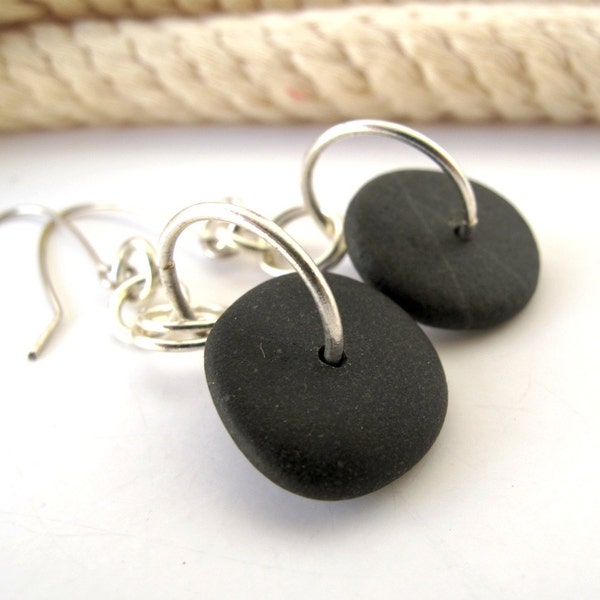 Beach Stone Jewelry Pebble Earrings - ABSOLUTELY by StoneAlone - Natural Rock Jewelry, Rock Jewelry