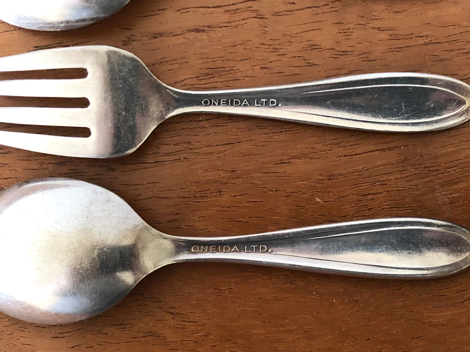 Vintage Oneida Baby Silverware Fork and 2 Spoons Belford Etsy