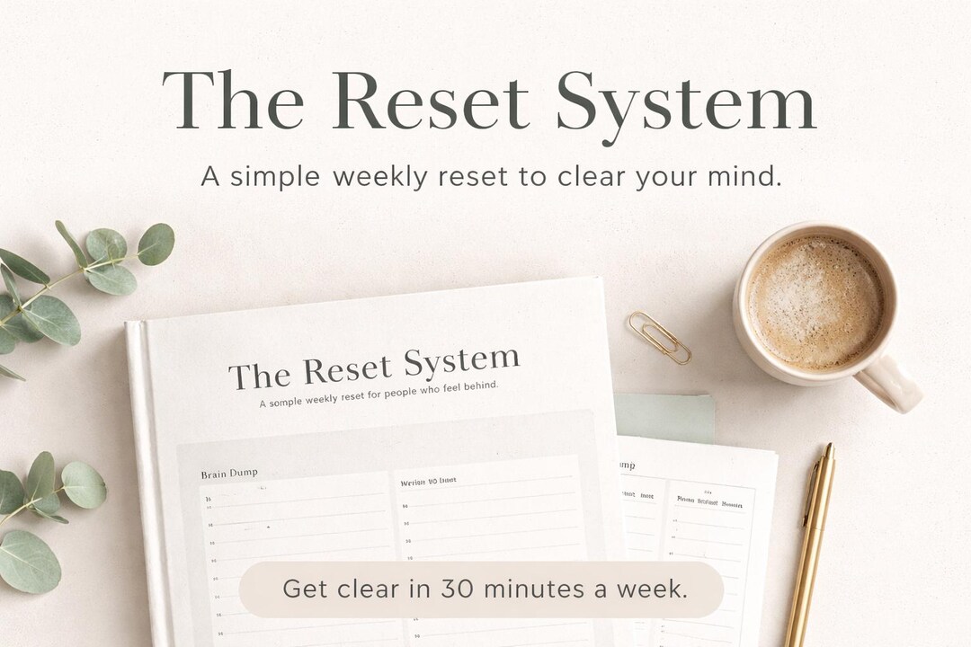 The Reset System | Weekly Reset Planner PDF | Simple Productivity ...