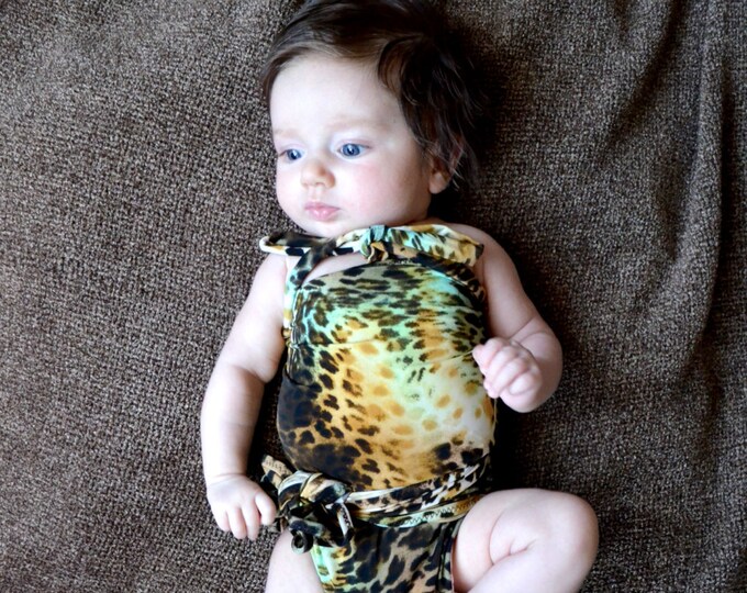 Girls Swimwear Baby Bathing Suit Leopard Print Wrap Around Etsy