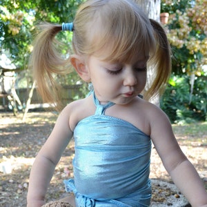 Baby Bathing Suit Metallic Pale Blue Wrap Around Swimsuit - Etsy