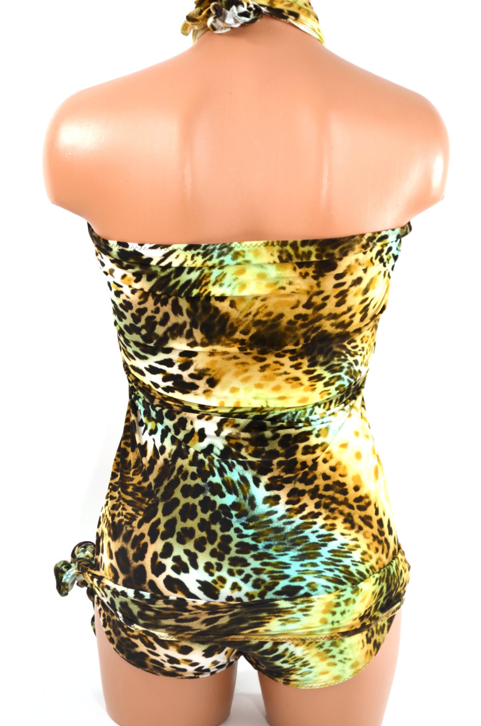 Medium Bathing Suit Wrap Around Swimsuit One Wrap Turquoise Etsy