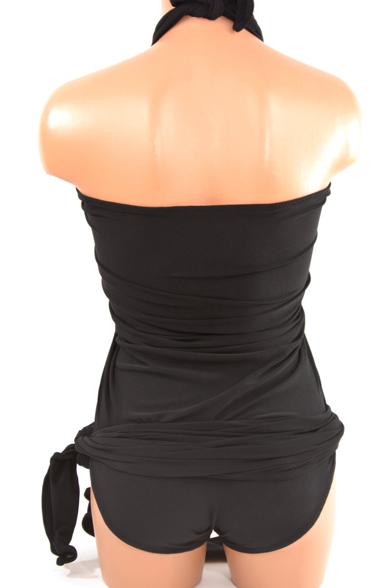 Extra Large Bathing Suit Wrap Around Swimsuit Classic Black Etsy