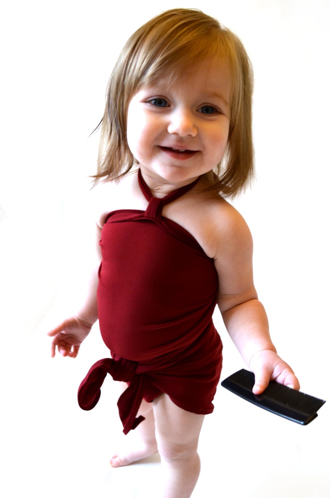 Baby Bathing Suit Burgundy Wine Wrap Around Swimsuit Toddler Etsy