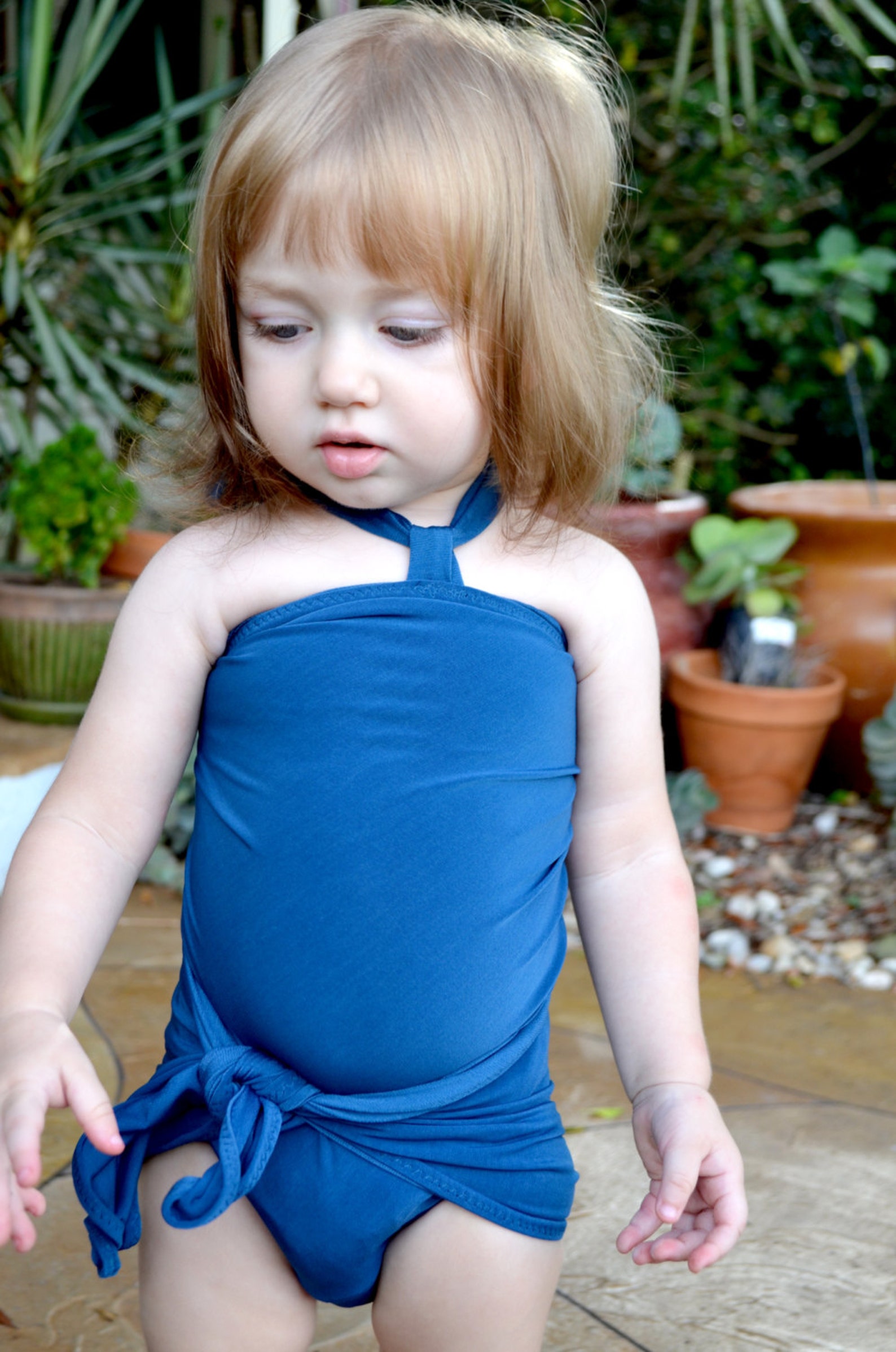 Girls Bathing Suit Teal Wrap Around Bikini Toddler Swimsuit Etsy UK