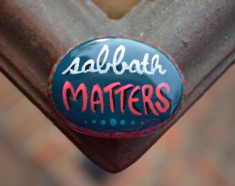 hand painted rock, fridge magnet, YAHUAH, Sabbath matters