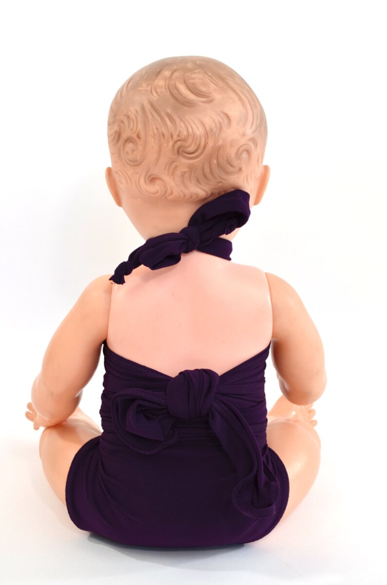 Baby Bathing Suit Plum Deep Purple One Wrap Swimsuit Girls Etsy