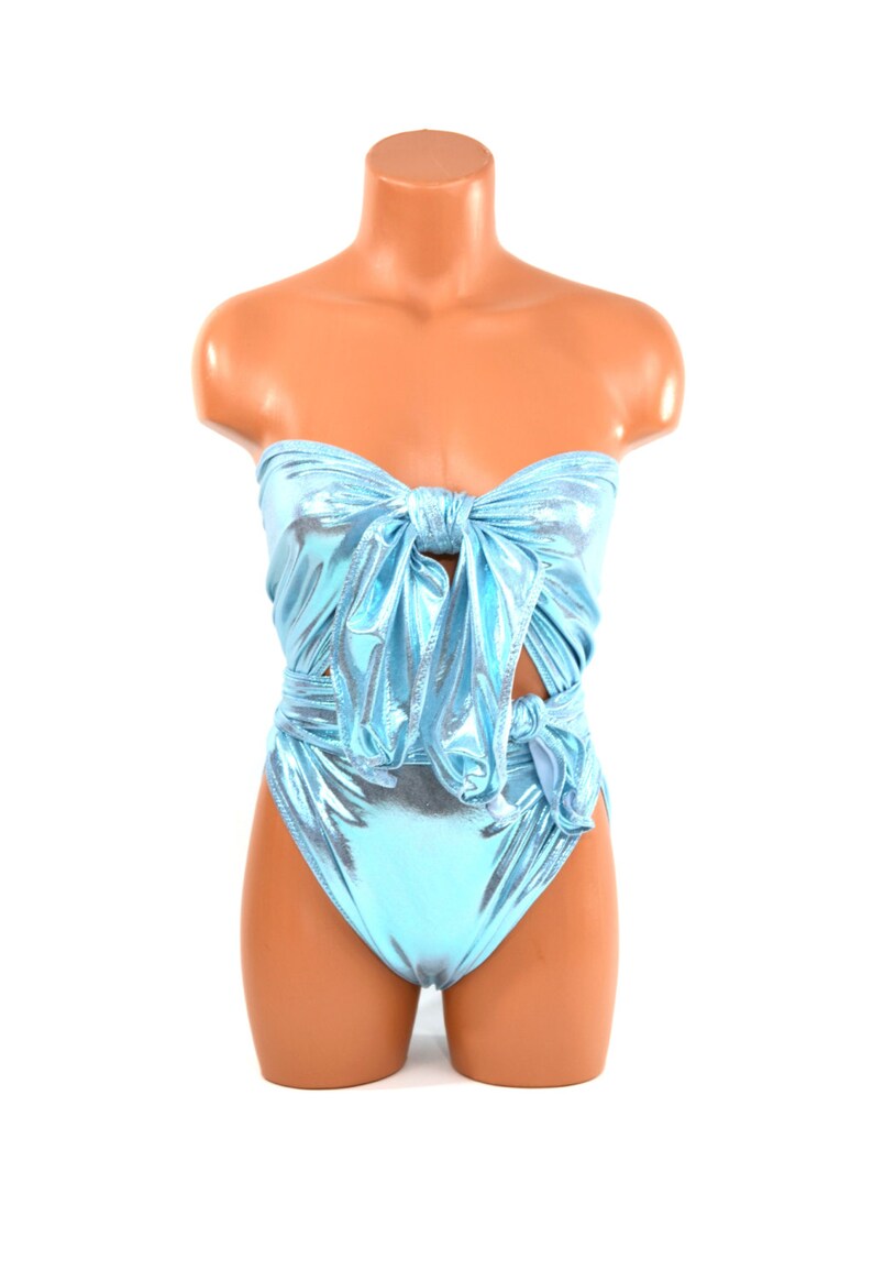 pale blue swimming costume
