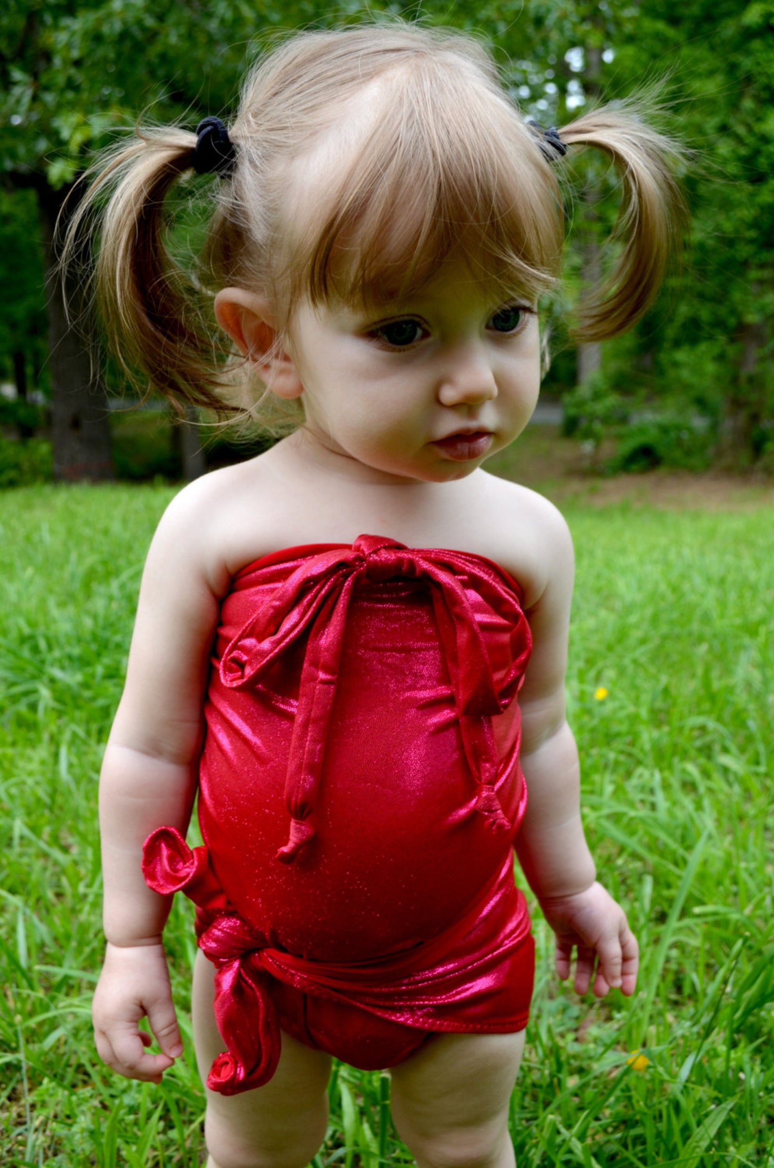 Baby Bathing Suit Metallic Ruby Red W/ Hot Pink Overtones Wrap - Etsy