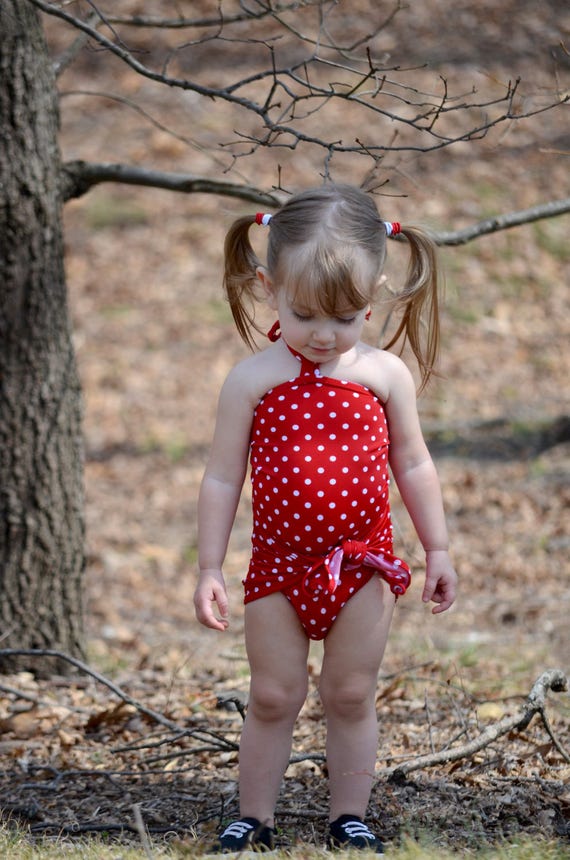 red polka dot bathing suit