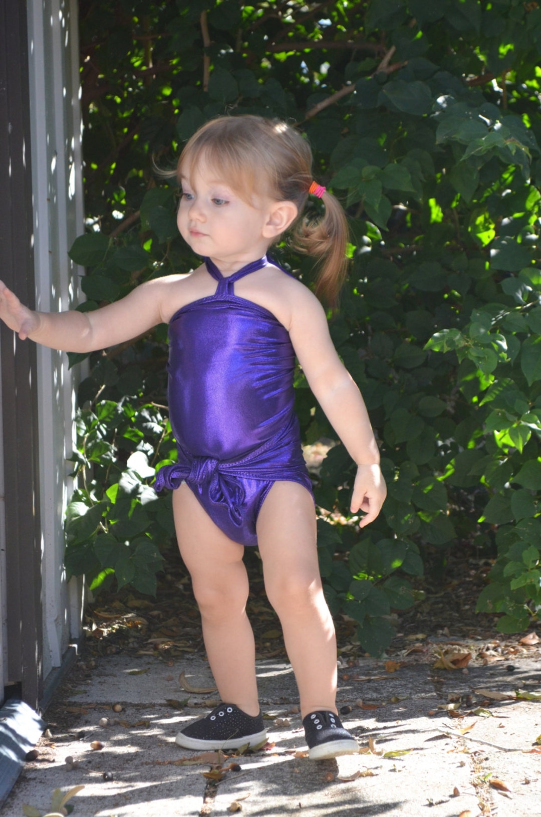 Baby Bathing Suit Metallic Eggplant Purple Wrap Around - Etsy