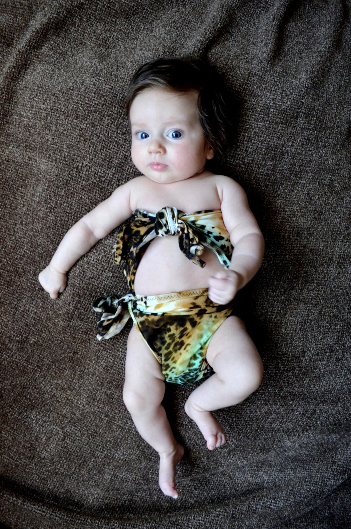 Girls Swimwear Baby Bathing Suit Leopard Print Wrap Around Etsy