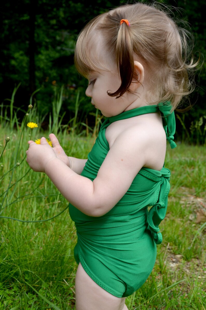 Baby Bathing Suit Kelly Green Wrap Around Swimsuit One Wrap Etsy