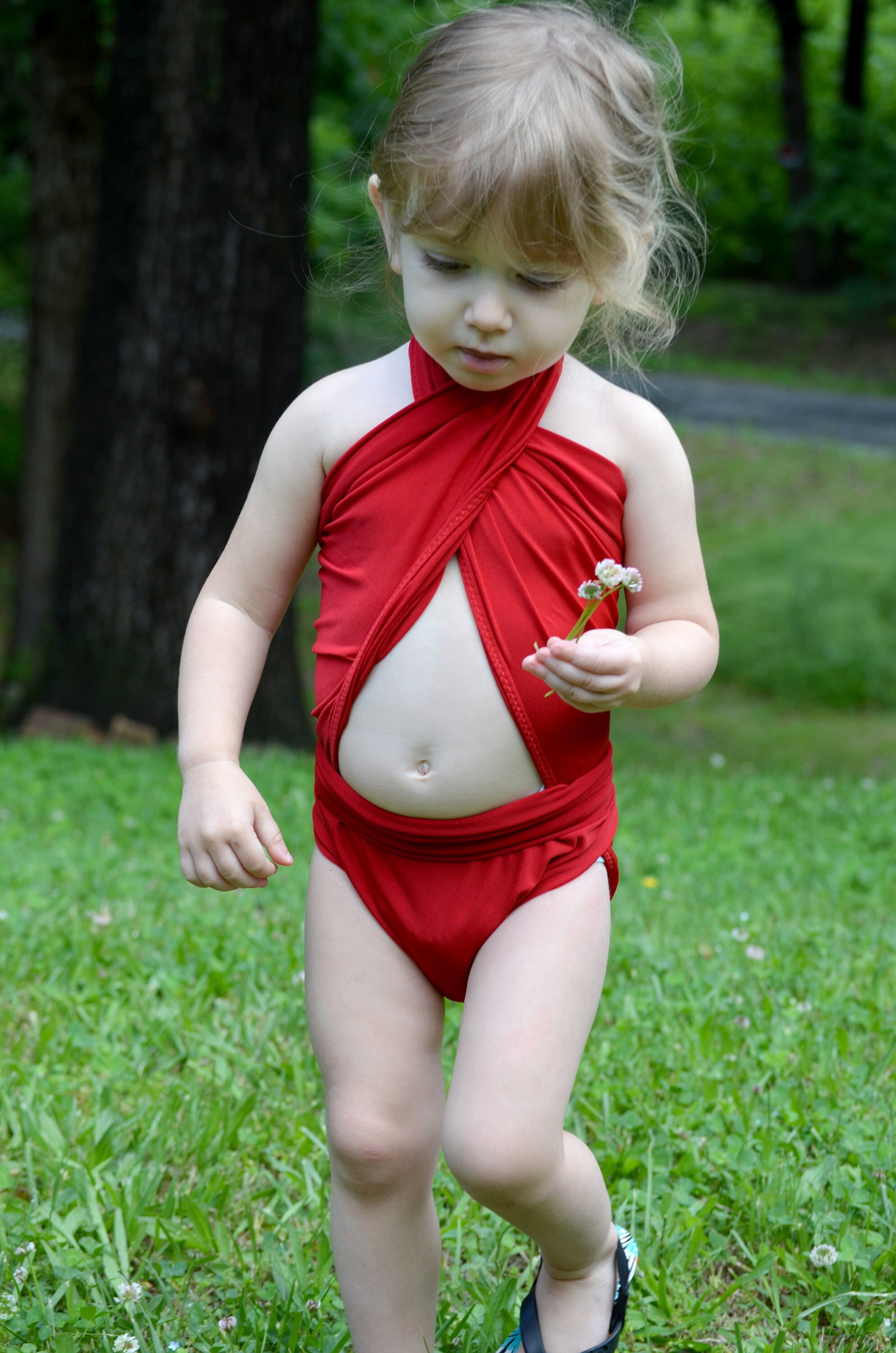 Petite Bathing Suit XS Wrap Around Swimsuit One Wrap True Red Etsy