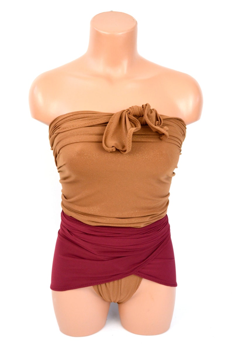 One Wrap Bathing Suit Large Wrap Around Swimsuit Gold Flecked Etsy