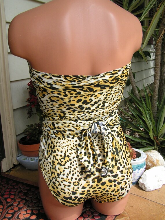 yellow leopard print bathing suit