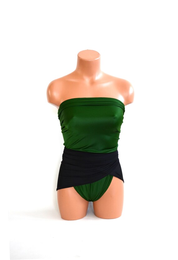 hunter green one piece swimsuit