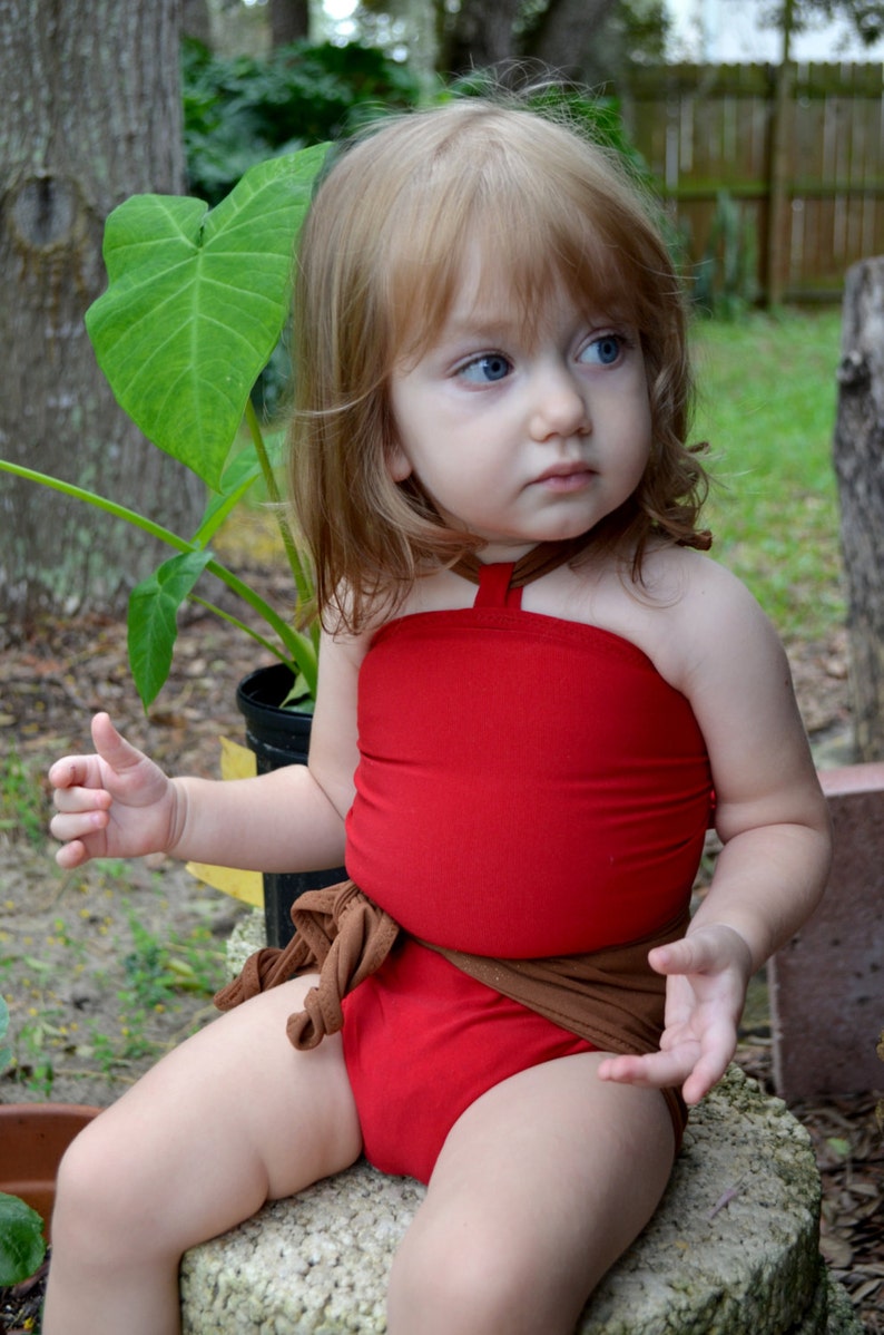 Baby Bathing Suit Copper Gold Flecked w/ Red One Wrap ...