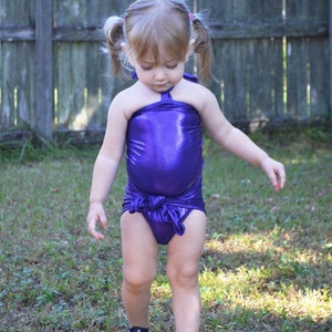 Baby Bathing Suit Metallic Eggplant Purple Wrap Around | Etsy