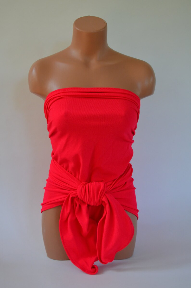 Medium Bathing Suit Hot Pink Wrap Around Swimsuit Modest Etsy