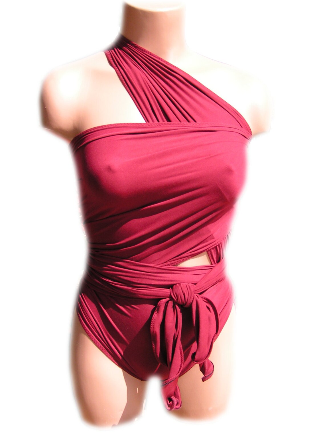 burgundy bathing suit top