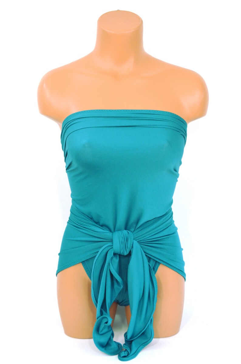 Bathing Suit XL Turquoise Green Wrap Around Swimsuit One Wrap Etsy