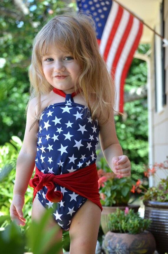 baby girl fourth of july bathing suit