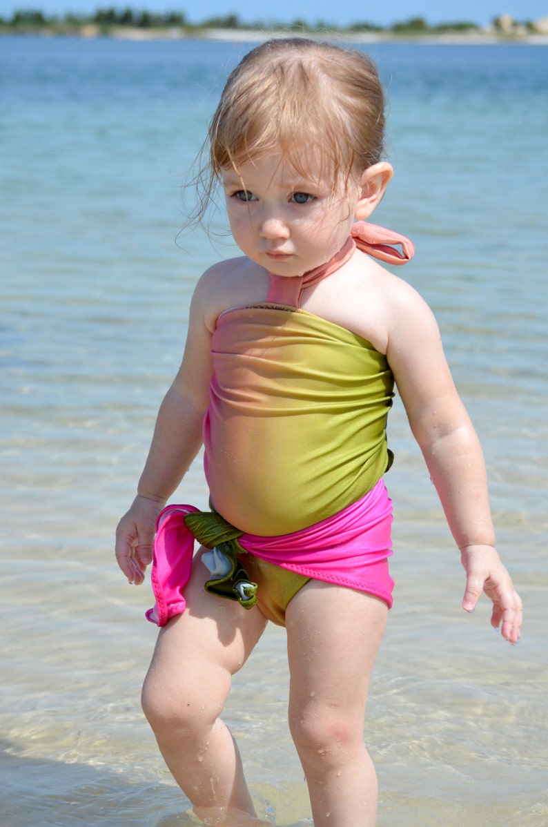 Baby Bathing Suit Watermelon Wrap Around Swimsuit Girls Tie On Etsy