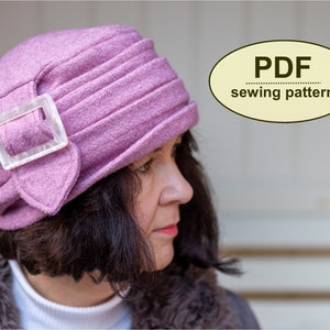 Cloche Hat PDF Sewing Pattern, Vintage Style Hat Sewing Tutorial, Retro Hat Pattern, DIY Craft, Instant Download, Vintage Sewing Project