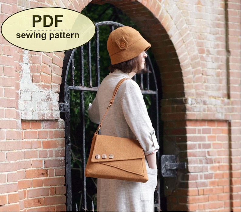 Handbag PDF Sewing Pattern Vintage Style, 40s Inspired Sewing Tutorial, Purse Pattern, DIY Craft, Instant Download, Retro Sewing Project image 4