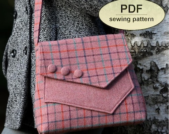 Retro Bag SEWING PATTERN, instant download, pdf pattern for Aylsham Bag, Tutorial with full sized templates and instructions, Sewing project