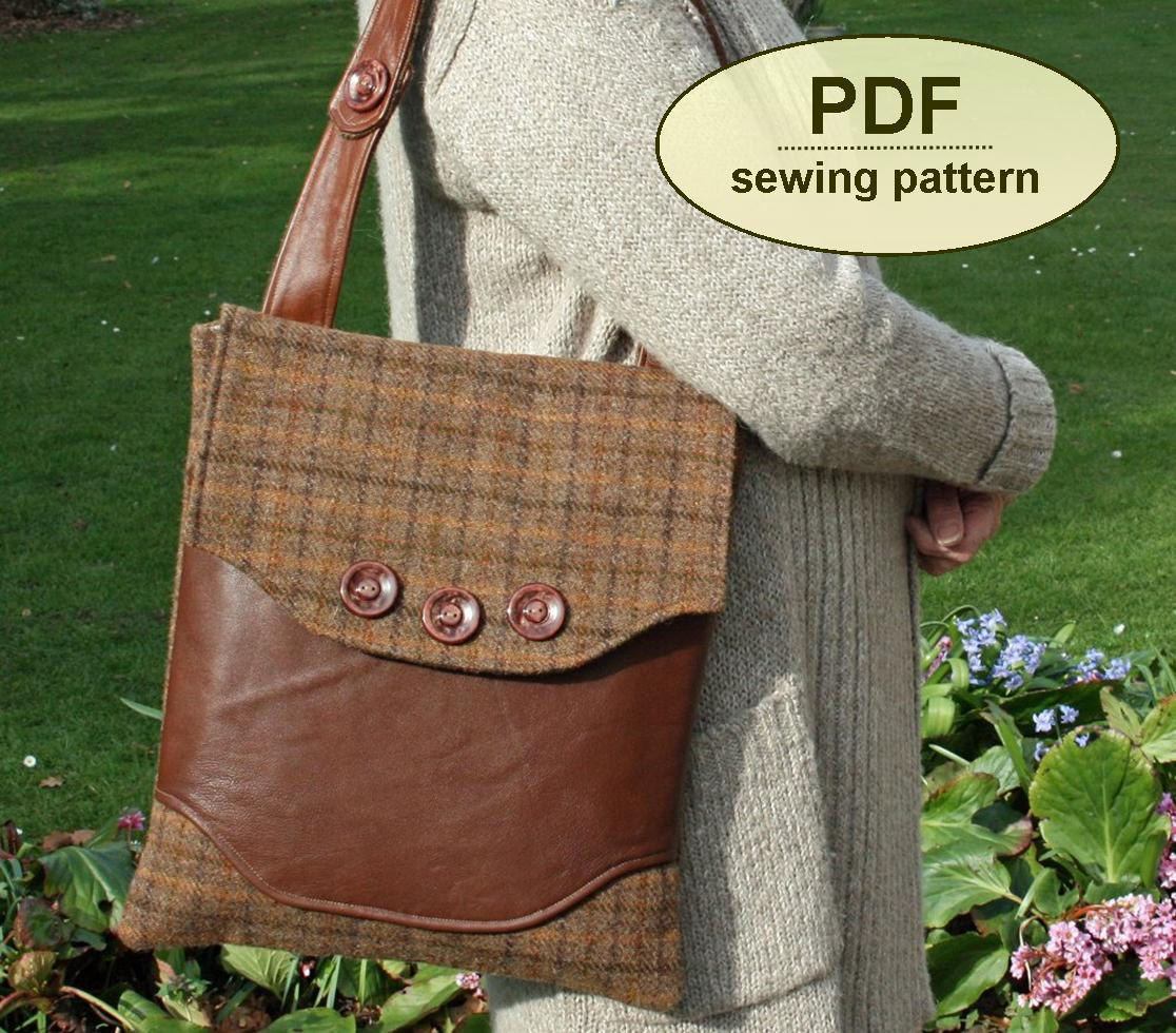 New: Sewing pattern to make the Brancaster Messenger Bag - PDF pattern  INSTANT DOWNLOAD