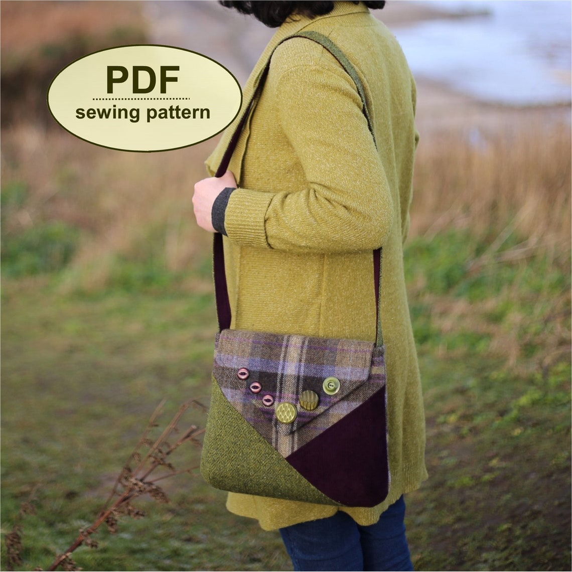 Messenger Bag Pattern PDF Vintage Style Sewing Tutorial Etsy