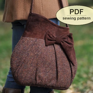 Retro Tasche NÄHANLEITUNG, digitaler Download, als PDF Datei, um das Brief Encounter Bag Schnittmuster zu nähen, für fortgeschrittene Anfänger