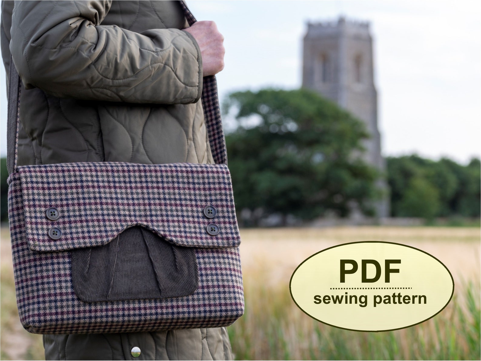 Messenger Bag Pattern PDF Vintage Style Sewing Tutorial Etsy