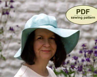 Wide Brim Sun Hat SEWING PATTERN: Retro Lynford Style (PDF Pattern)