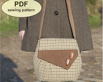 Bag sewing pattern, Bawdsey Bag PDF pattern, instant download, vintage sewing project, DIY craft, 1940s inspired bag to sew