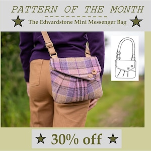 Kleine Umhängetasche, PDF NÄHMUSTER, PDF-Download, Nähanleitung, Retro-Stil Tasche, Edwardstone Mini Messenger Bag Schnittmuster