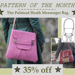 PDF bag sewing pattern, templates and instructions to make the vintage inspired Polstead Heath Messenger Bag - INSTANT DOWNLOAD
