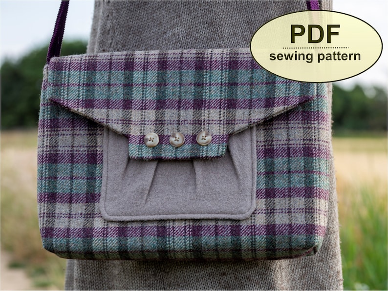 Messenger Bag Pattern PDF Vintage Style Sewing Tutorial Etsy