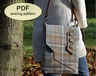 Messenger Bag SEWING PATTERN, instant download, unisex, pdf for the Morston Quay Messenger Bag, Cross body purse pattern