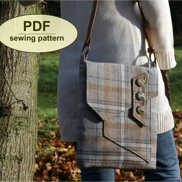 Messenger Bag SEWING PATTERN, instant download, unisex, pdf for the Morston Quay Messenger Bag, Cross body purse pattern