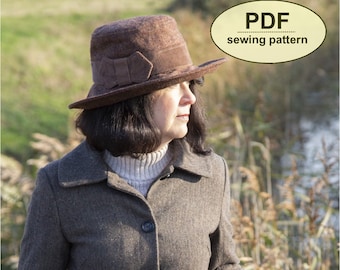 New: Sewing pattern to make the Hainford Hat - PDF pattern INSTANT DOWNLOAD - one size included