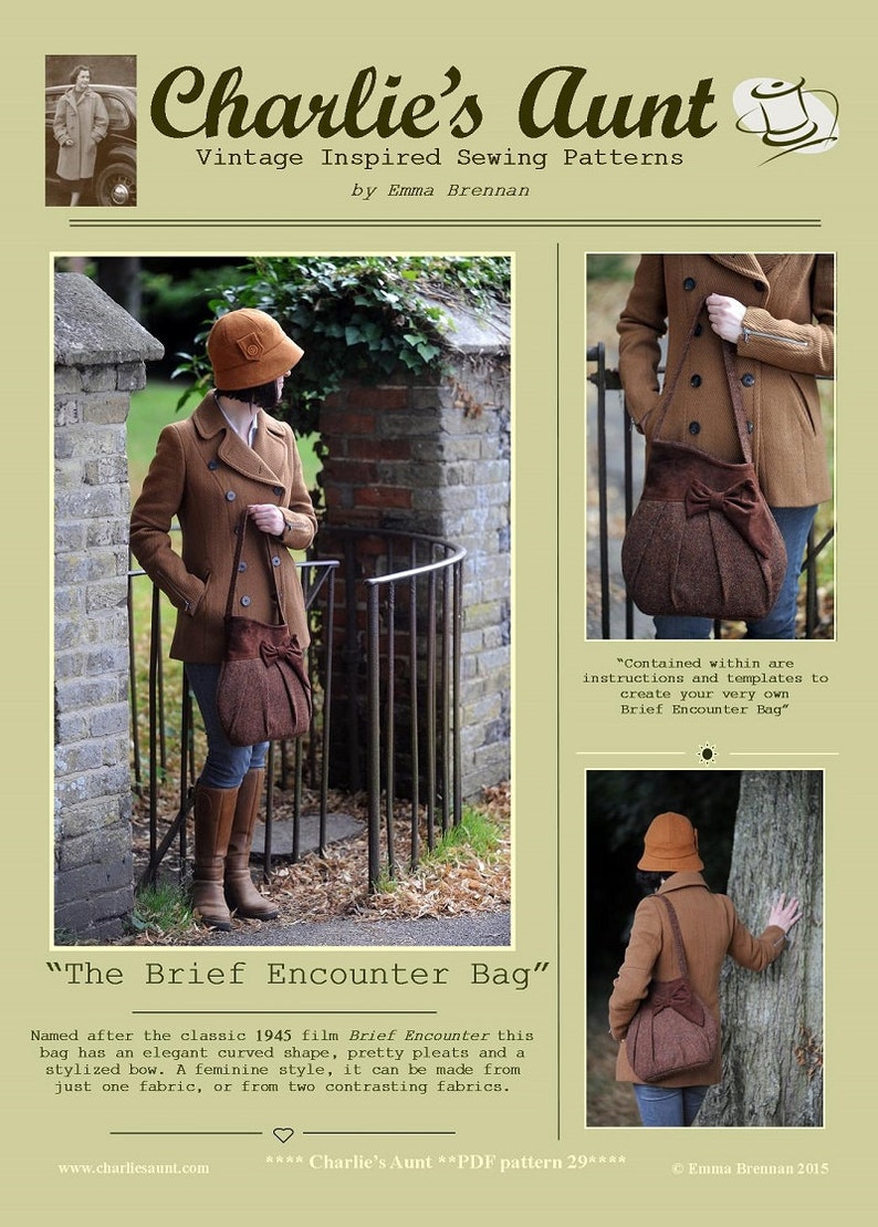 New: Sewing pattern to make the Brief Encounter Bag PDF pattern INSTANT DOWNLOAD image 4