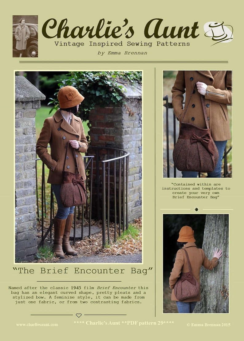 May include: A brown and tan bag with a bow on the front. The bag is called "The Brief Encounter Bag" and is inspired by the 1945 film "Brief Encounter".