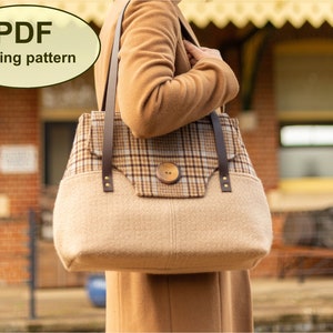 Large bag SEWING PATTERN, Digital File, Retro Style overnight bag, pdf, instant download, Colne Valley Bag sewing pattern image 1