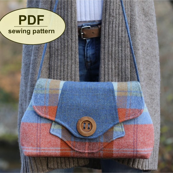 Purse Pattern Vintage Style PDF, Sewing Tutorial, Vintage Retro Bag Pattern, DIY Craft, Instant Download, Vintage Sewing Project