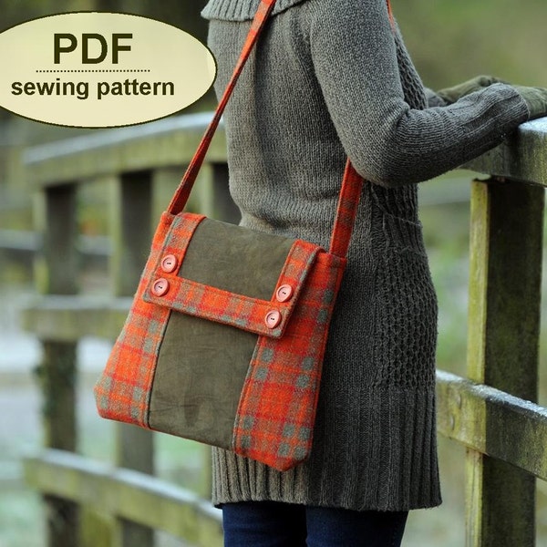 Sewing pattern to make the Kersey Tye Messenger Bag - PDF pattern INSTANT DOWNLOAD